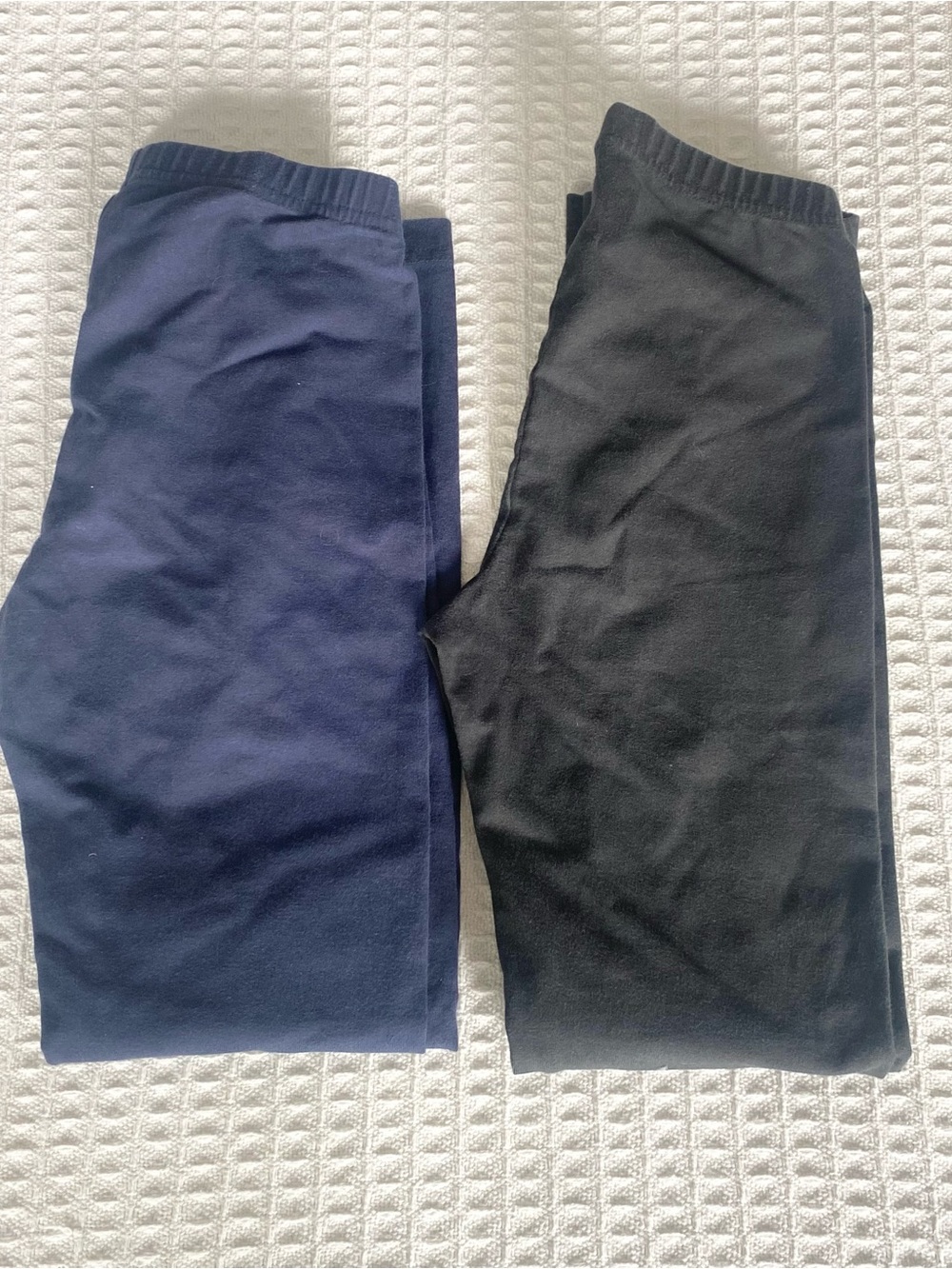 Hanna Andersson Classic Stretch Leggings Duo - Navy & Black size 10